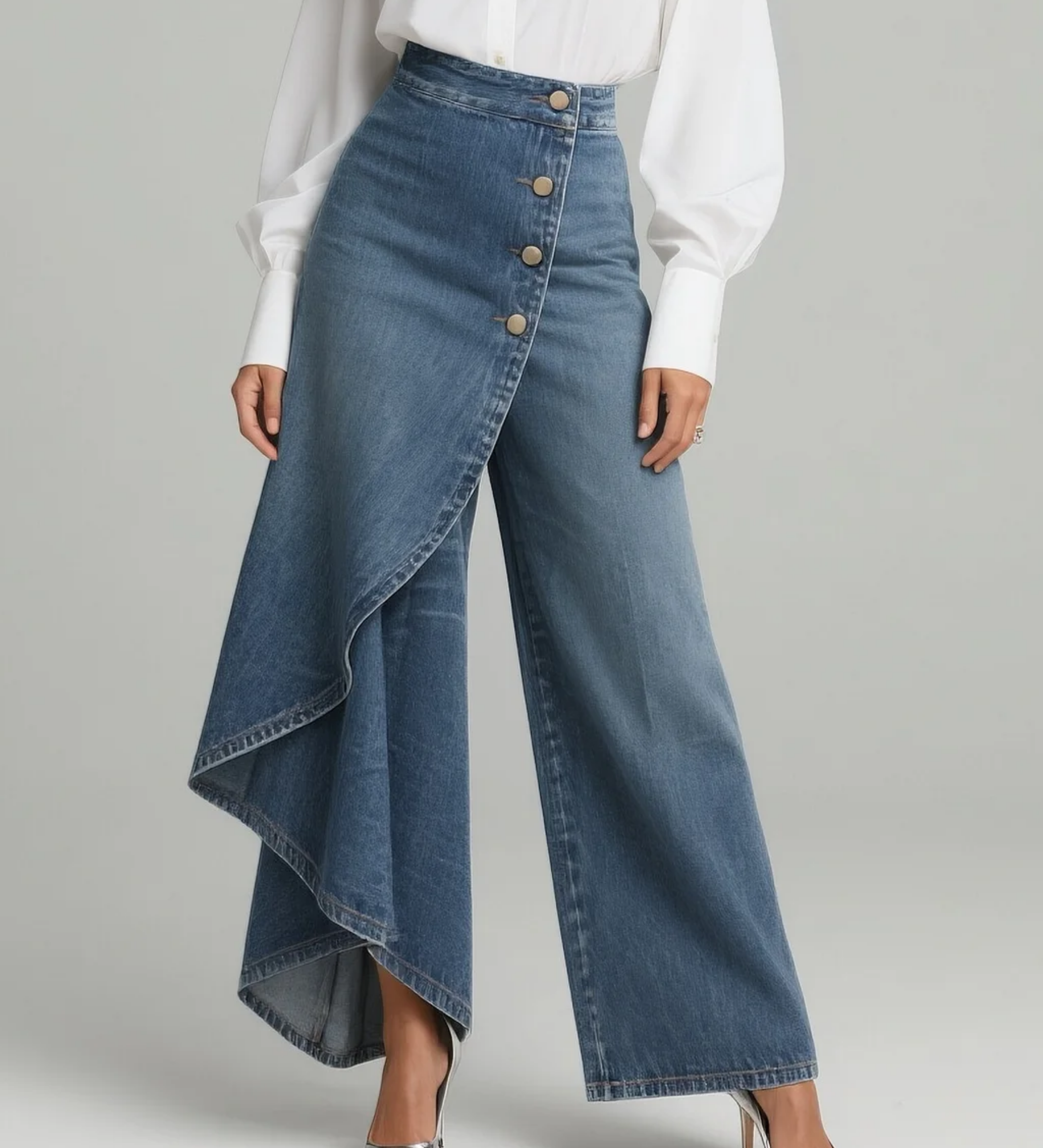 Amélia - Calças de Denim Envolventes