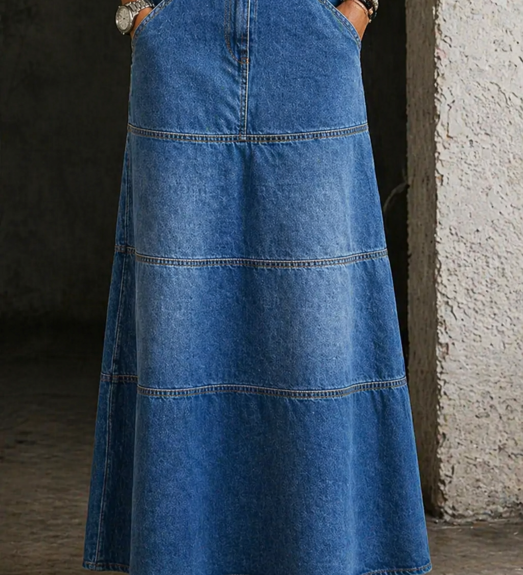 Maria - Saia de Jeans de Comprimento Médio