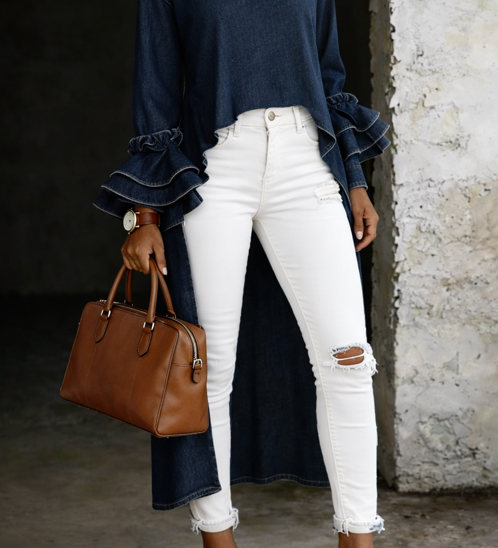 Vânia - Blusa Casual Denim