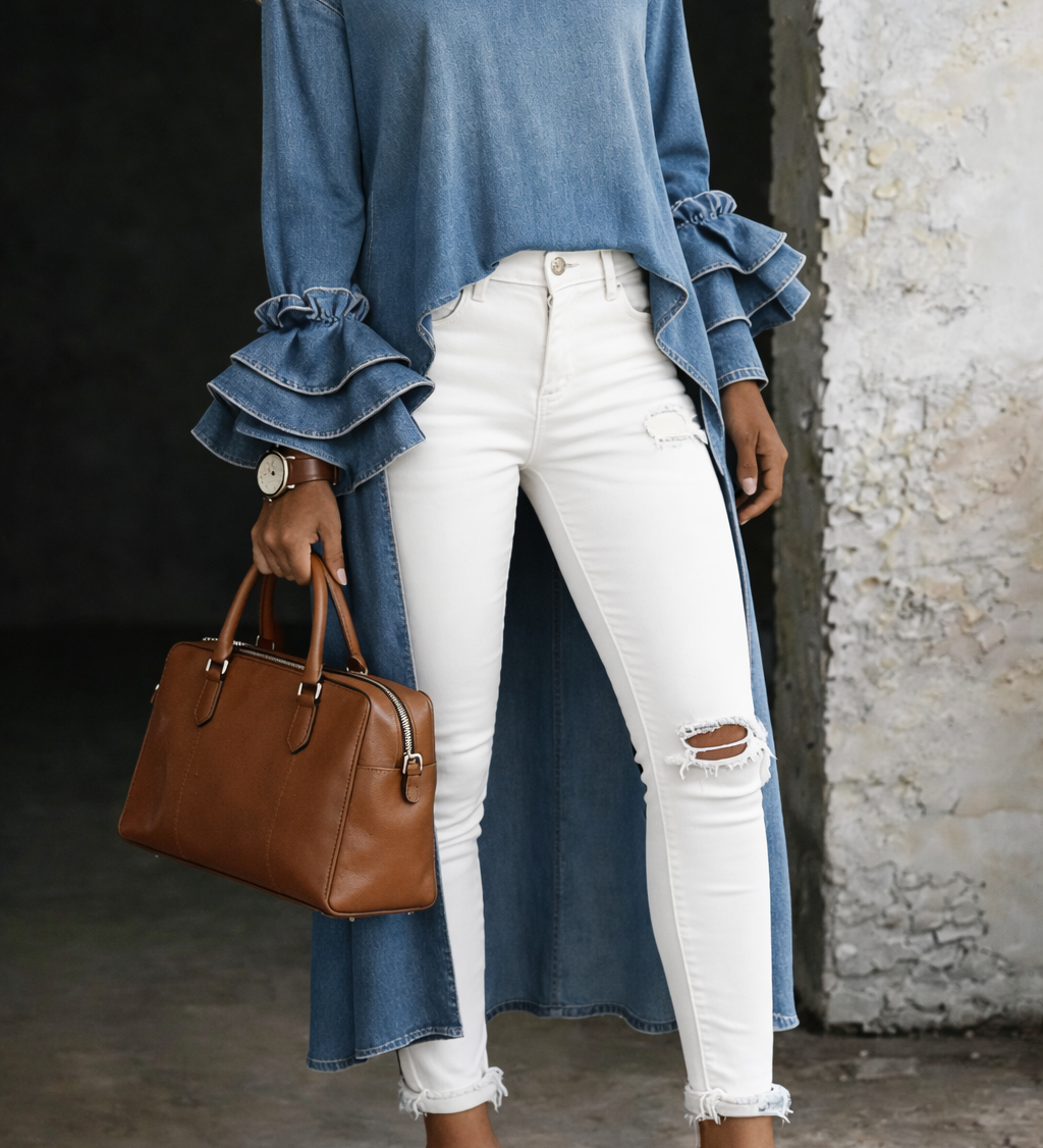 Vânia - Blusa Casual Denim