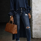 Vânia - Blusa Casual Denim