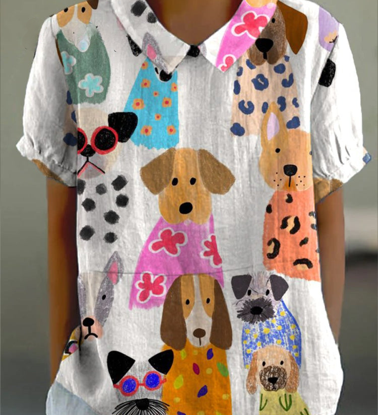 Tina - Camisa com Estampa de Cães