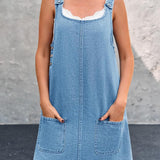 Irís - Vestido de Alças em Denim Casual